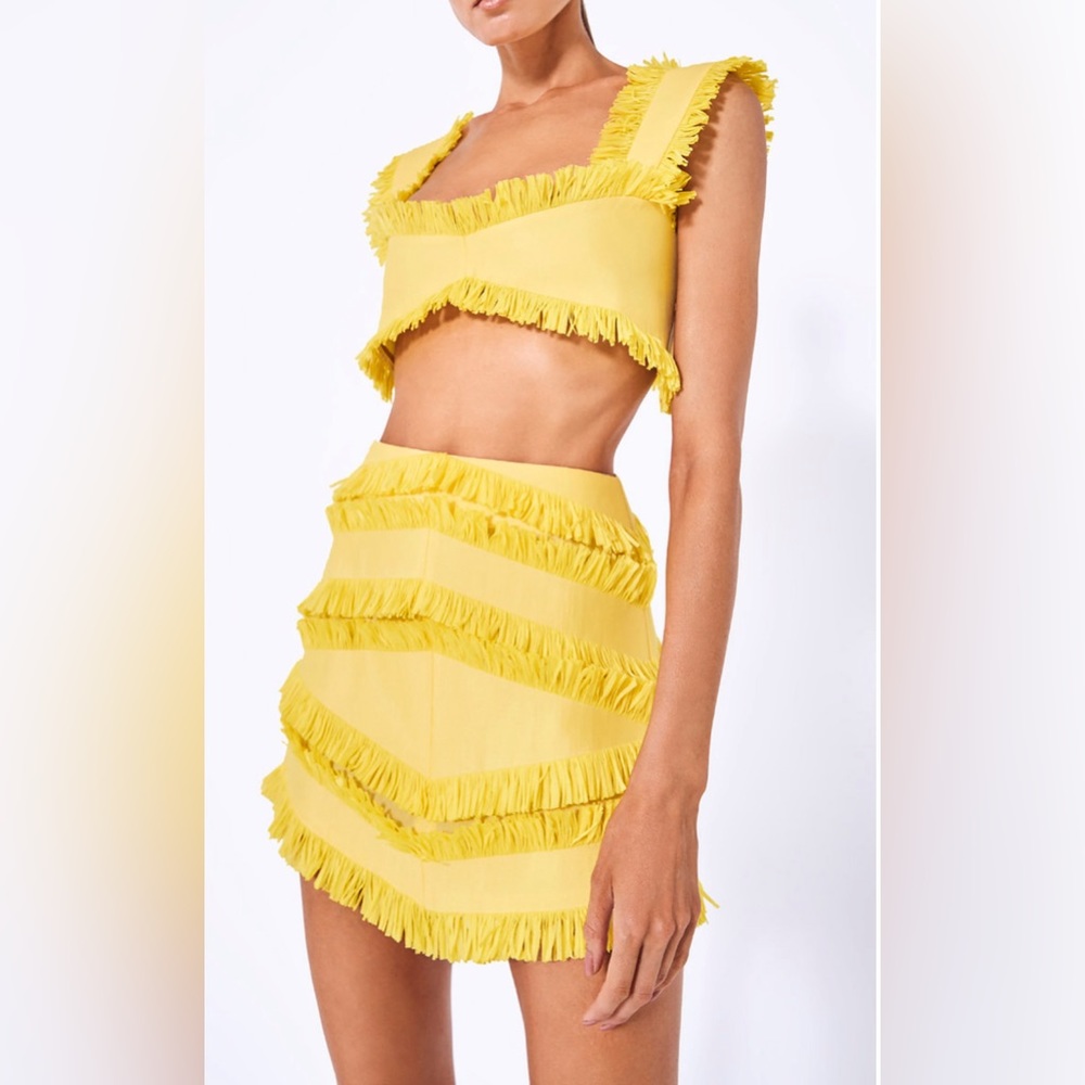 ALEXIS Raffia Set in Yellow